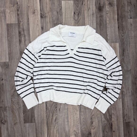 Old Navy nautical striped collared sweater - Picture 2 of 6